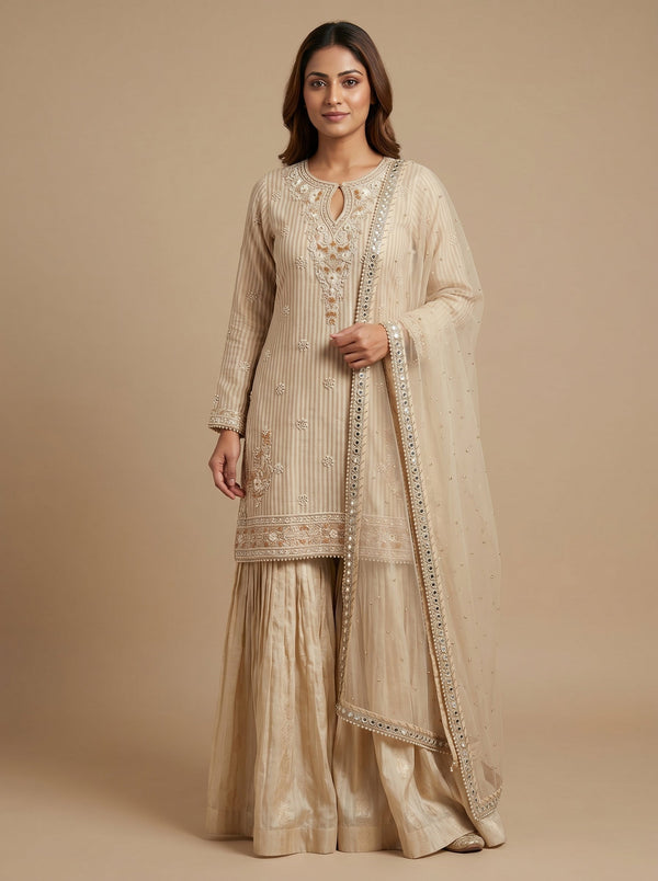 Gold Radiant Sharara Set