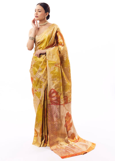 gold-south-silk-floral-woven-saree-with-coral-floral-weave-sg342374-1 aeec8a60-174c-45e0-970d-ee9f60b78b07