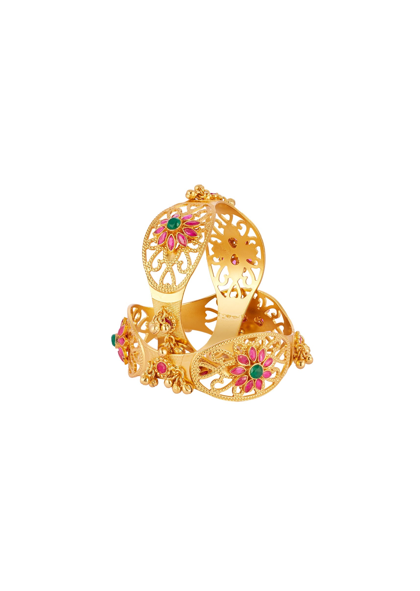 gold-toned-jewellery-piece-with-traditional-temple-motifs-and-green-and-pink-simulated-stones-sg379343-1 1fd822ca-8ccd-432b-98fc-1a88a7eb564c