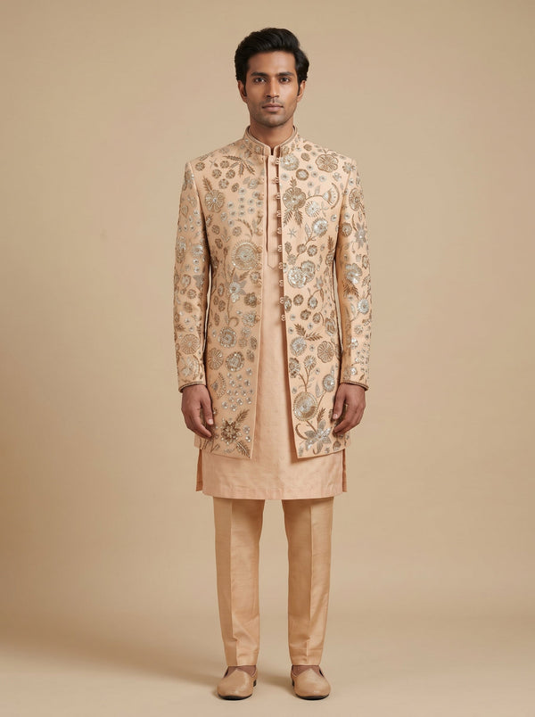 Gold Wedding Sherwani for Groom