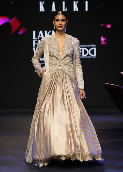 gold brocade jacket and rushing skirt suit-sg277368 2 f217e775-5db1-4f69-94e4-52b8c1e0c483