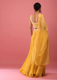 gold fusion yellow lehenga in georgette 1