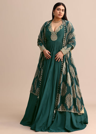 graceful green anarkali suit-sg241554 1