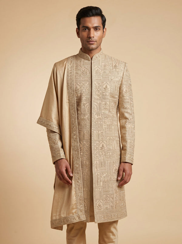 Grand gold sherwani