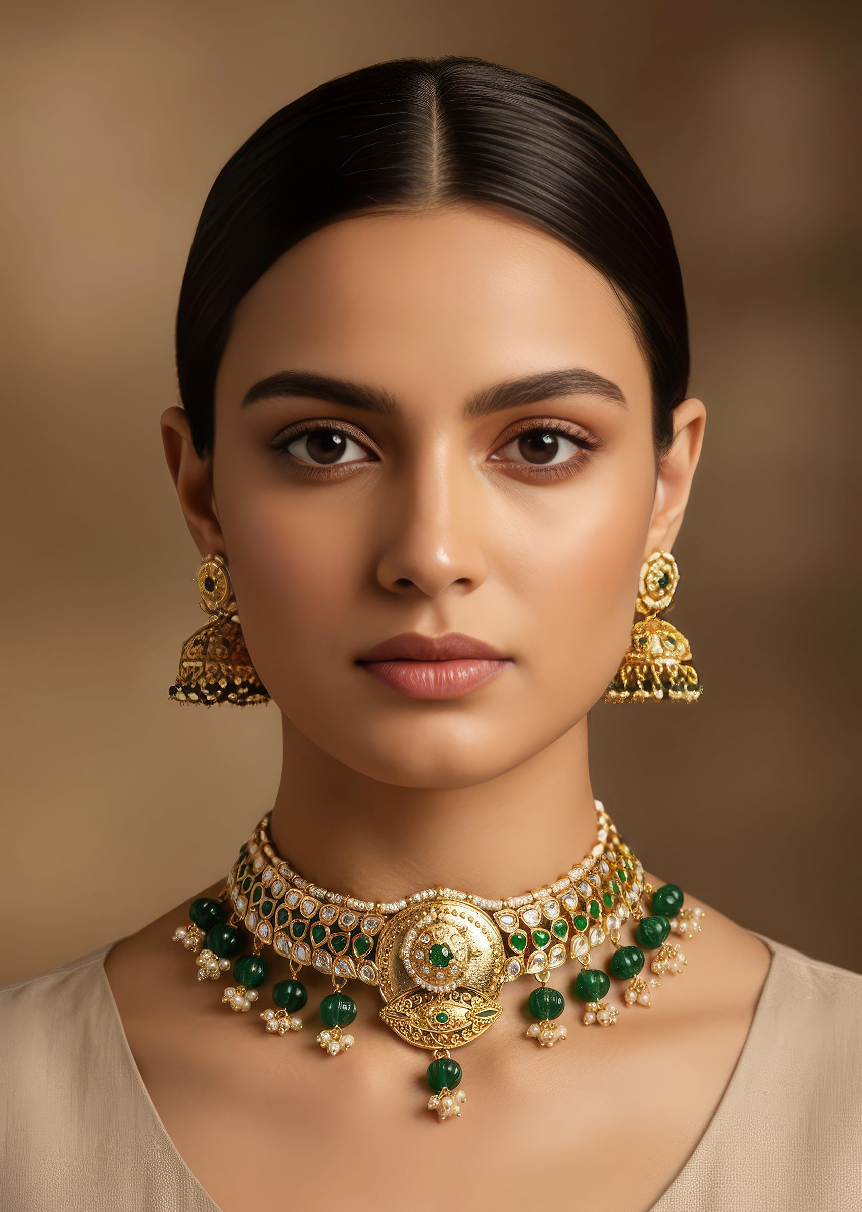 green-and-gold-polki-necklace-set-with-pearl-drops-sg374179-7 7e6ea3a1-f85f-4b49-b8d3-d02a34ab174b