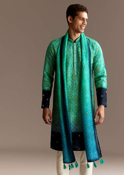 green-bandhani-kurta-set-with-dupatta-sg329430-1