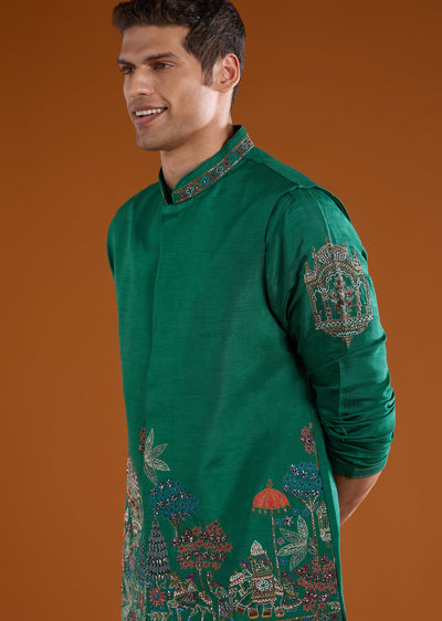 green-dola-silk-jacket-kurta-set-with-thread-work-sg330390-1 5a3a141d-d6ee-4ad0-b738-850dd02c1b77