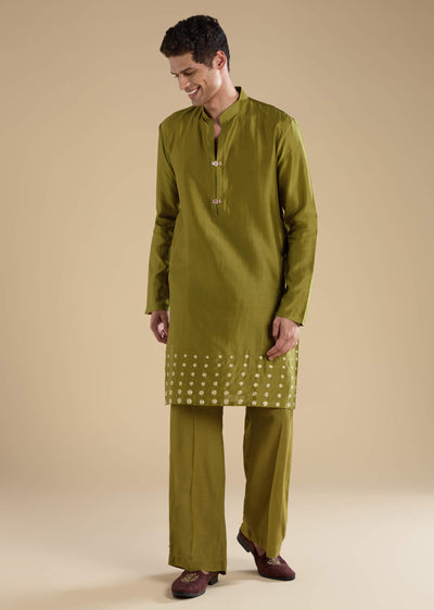 green-foil-applique-chanderi-work-straight-mens-kurta-set-sg328607-1