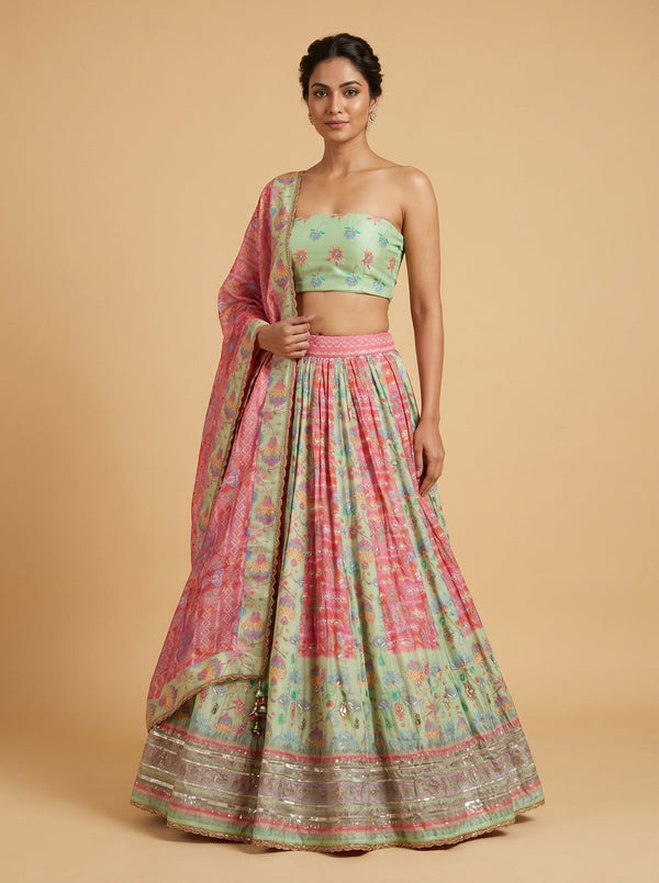 Green Garden Bridesmaid Lehenga