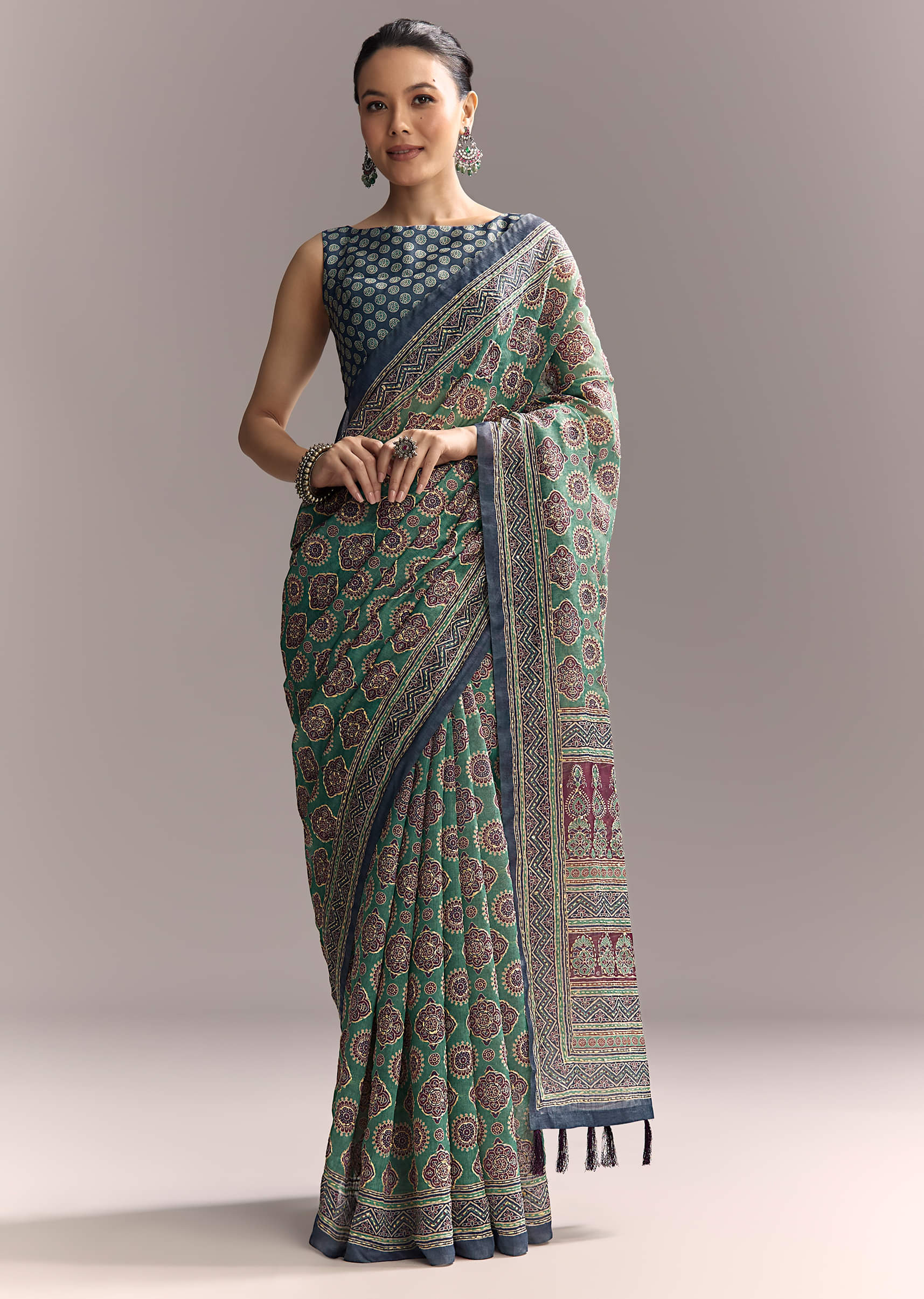 green-linen-saree-with-authentic-ajrakh-print-and-indigo-border-sg312208-1