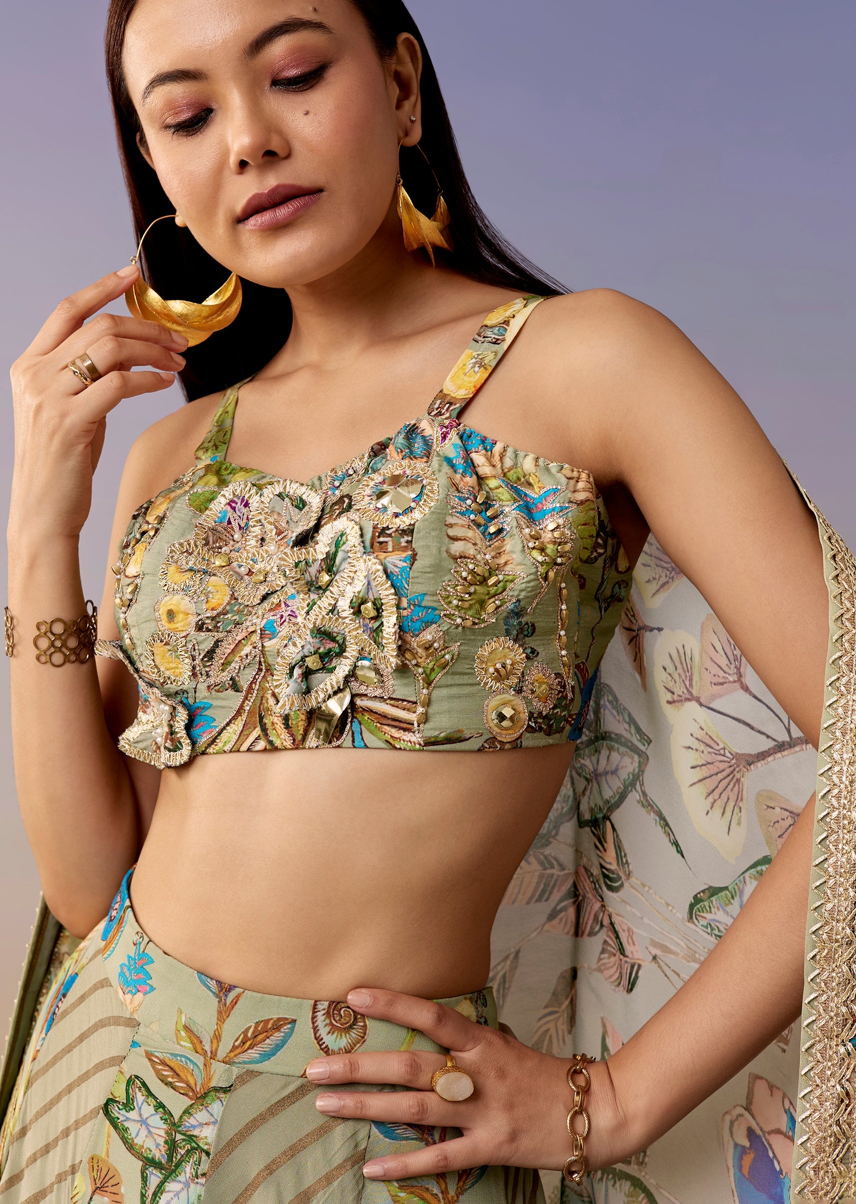 green-printed-bridesmaid-lehenga-set-sg389804-3 53005c29-32d7-41c5-86b3-0f42e1d8fdf9