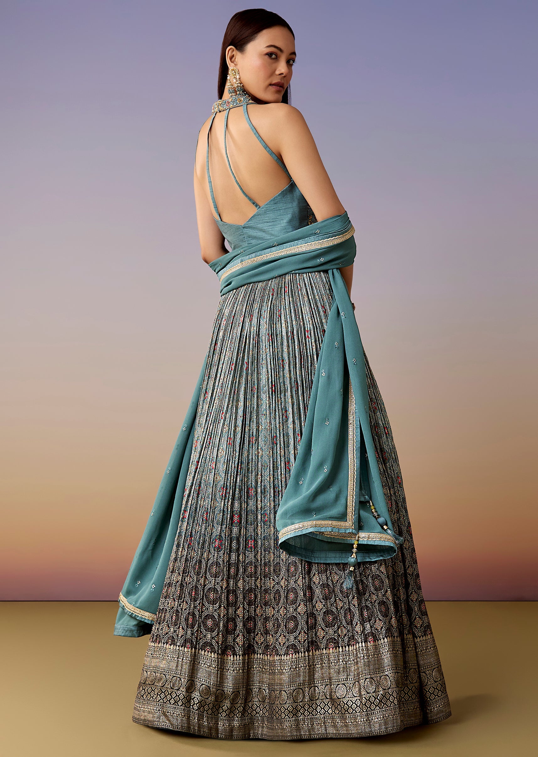 green-printed-halter-bridesmaid-lehenga-set-sg389667-2 393f0040-cf7f-4bc2-bdff-6f97f269f72d