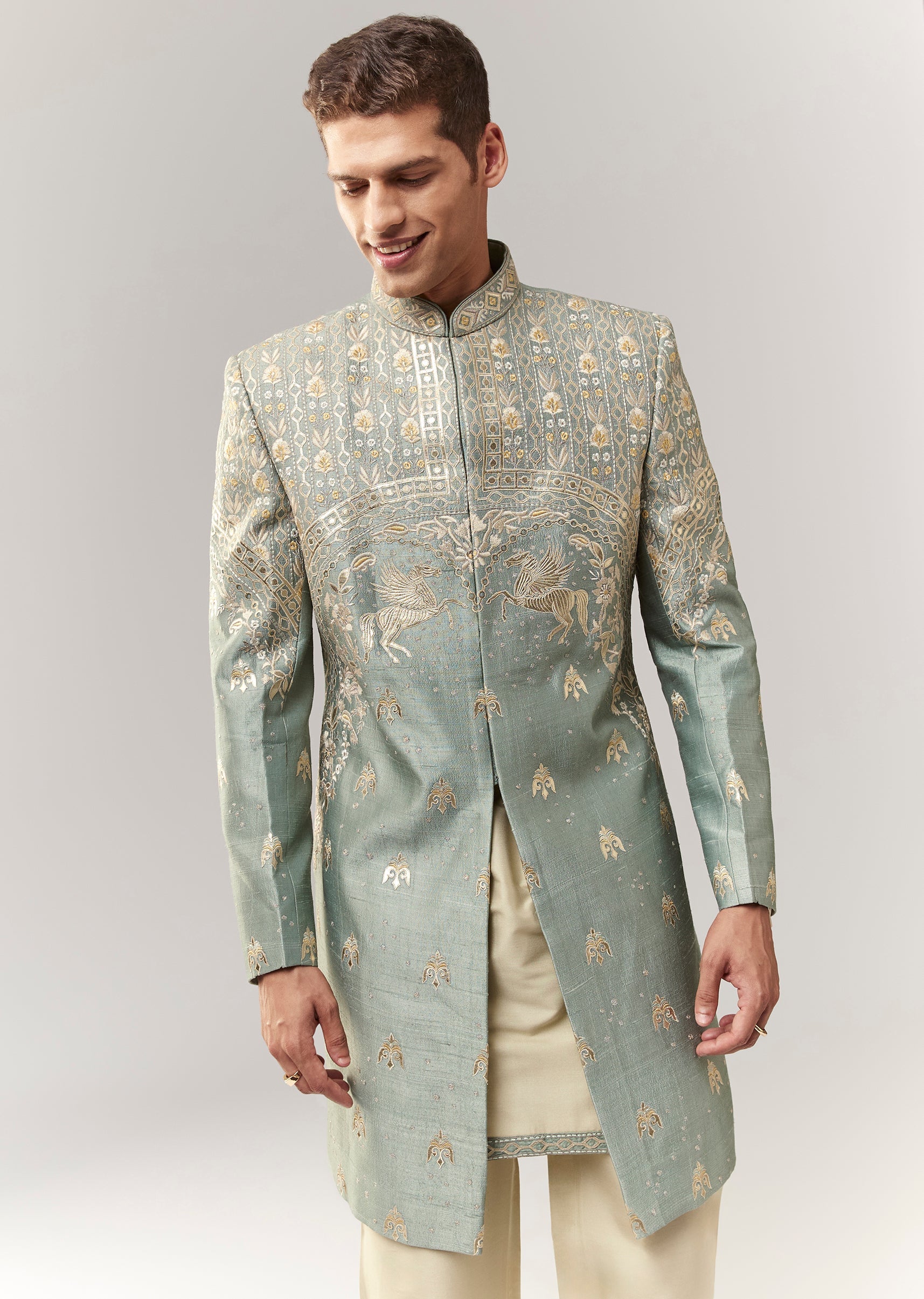 green-raw-silk-indo-western-with-applique-and-resham-work-sg322974-4 687ce533-d0d8-4e6c-b0c1-9968e176e966