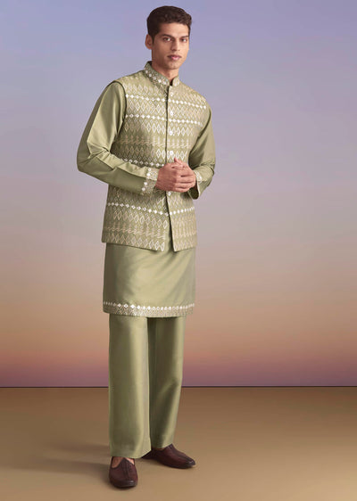green-silk-kurta-jacket-set-for-men-with-intricate-hand-embroidery-sg322918-1