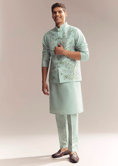 green-silk-kurta-jacket-set-for-men-with-thread-and-mirror-embroidery-sg330286-1