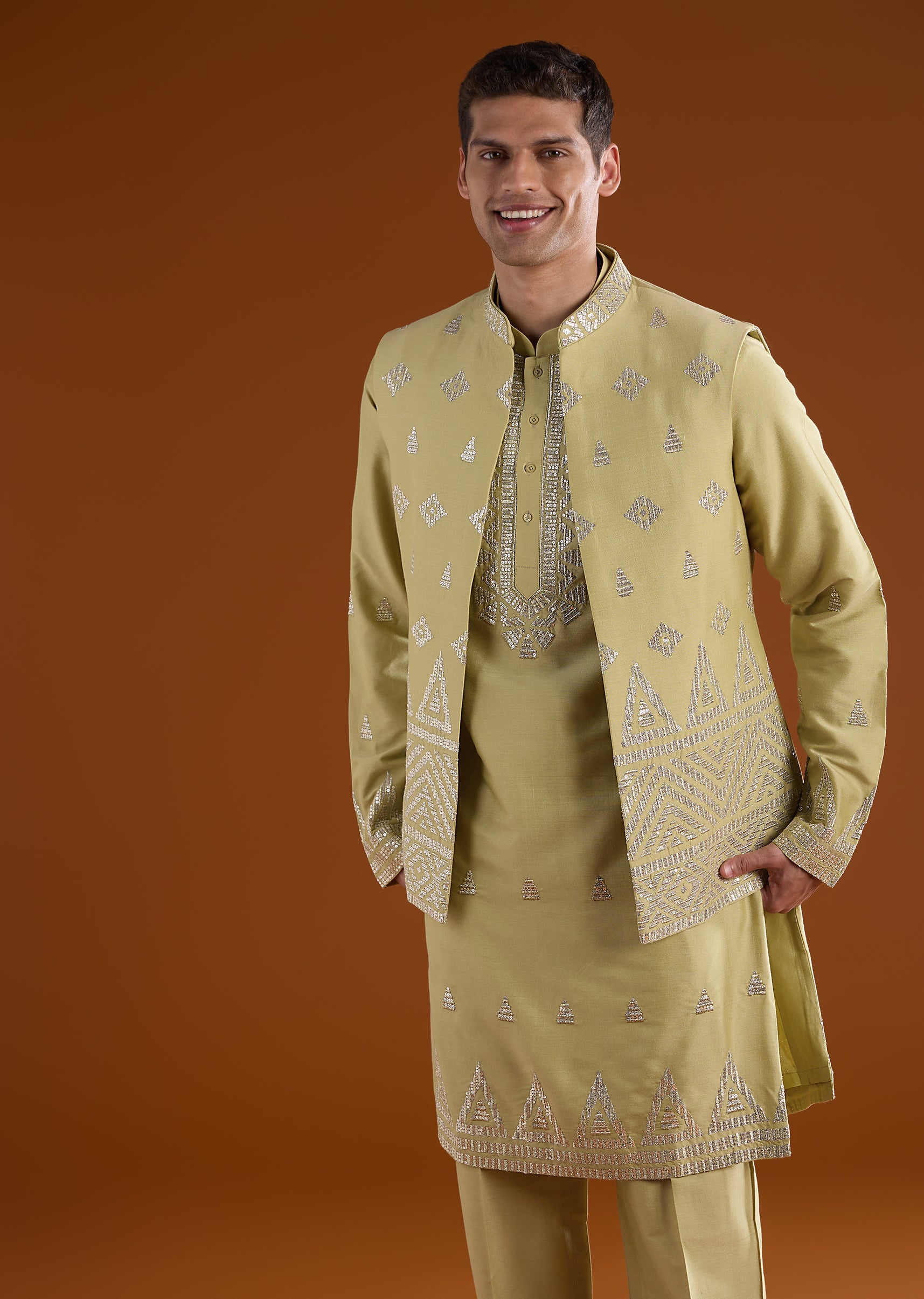 green-silk-mens-kurta-jacket-set-with-zari-and-sequins-work-sg322822-4 079ecdea-fc6d-4f50-86a8-eb2b60aa5c73