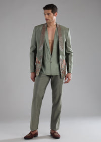 green-silk-tuxedo-set-with-mirror-work-sg328535-1 eaa7e2af-93ad-4352-8d04-3576b86608c0