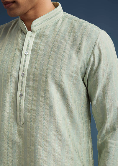 green-textured-jacquard-kurta-set-for-men-sg321452-1
