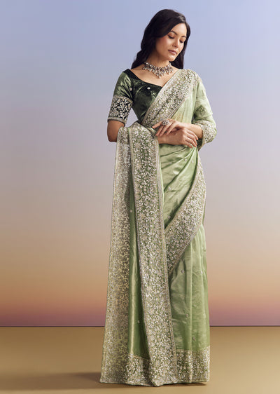 green-tissue-saree-with-velvet-blouse-and-richly-embroidered-borders-sg317654-1