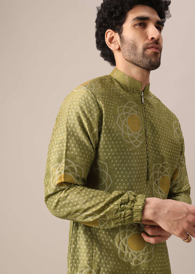 green printed kurta-sg167554 5