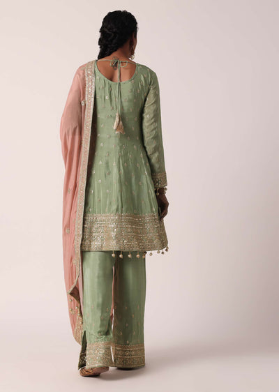 green zari embroidered pant set-sg210034 1