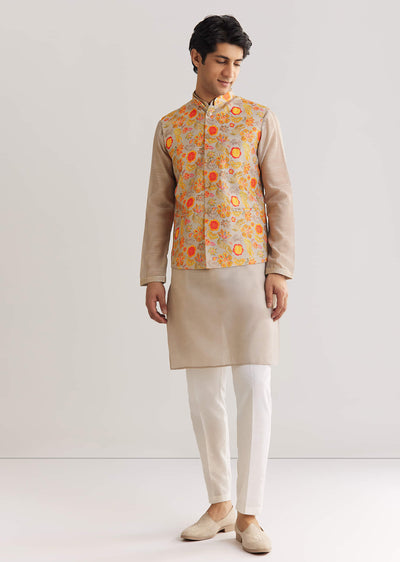 grey-kurta-set-with-floral-printed-jacket-sg310465-2 1