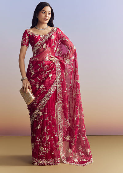 hot-pink-satin-saree-with-floral-embroidery-in-sequins-and-cutdana-sg319003-1