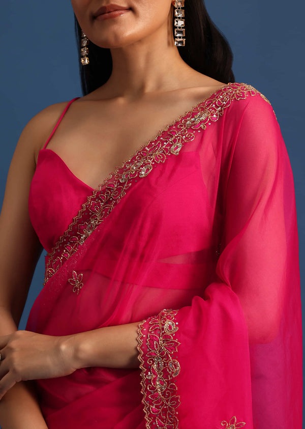 hot pink cutdana embroidered saree-sg95760 15 33959c08-e275-4968-859f-ee838dd78d19