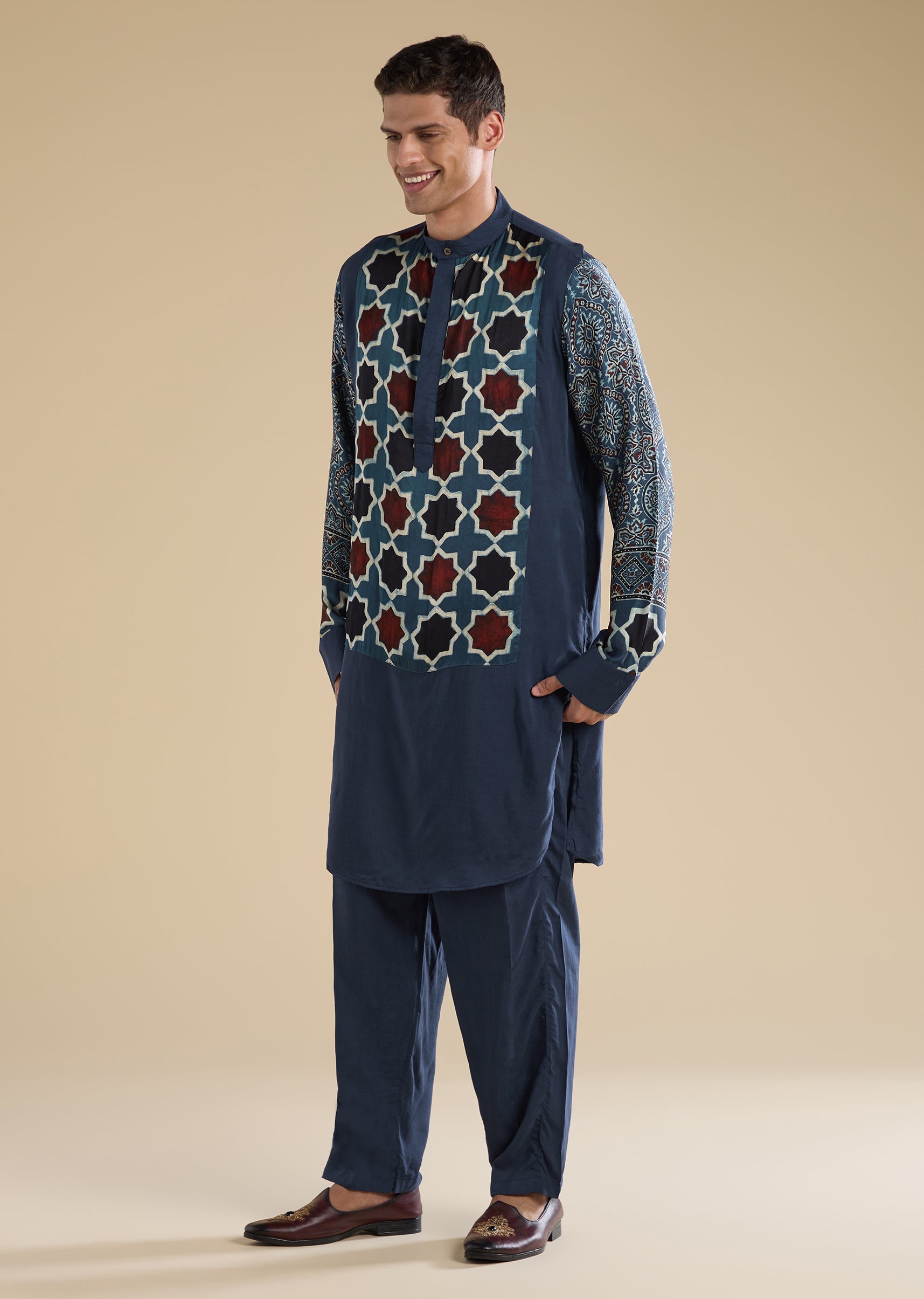indigo-ajrakh-printed-kurta-set-sg349349-1 d6232ba8-27b3-4443-8047-b9b42df86c5a