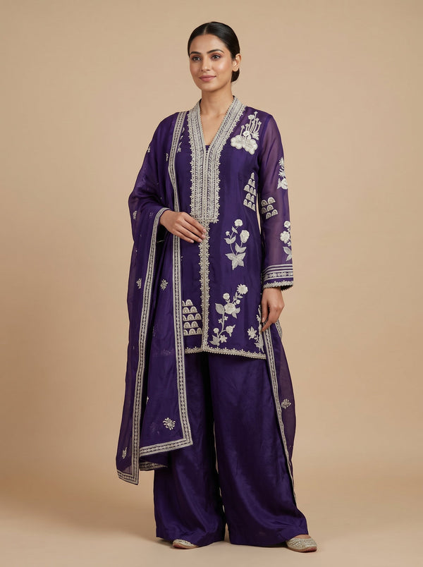 Iris Purple Palazzo Set