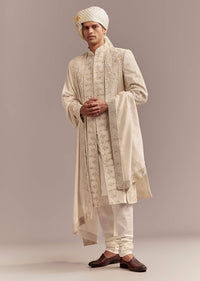 ivory-silk-sherwani-for-groom-with-geometric-and-floral-embroidery-sg323120-1