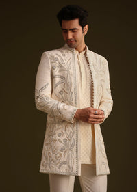 ivory silk indo western set with zardosi work-sg270159 5 11bb45fb-b4a5-4e5c-9b96-e52117d1112f