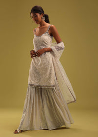 ivory white lucknowi embroidered net kurti-sg163332 11