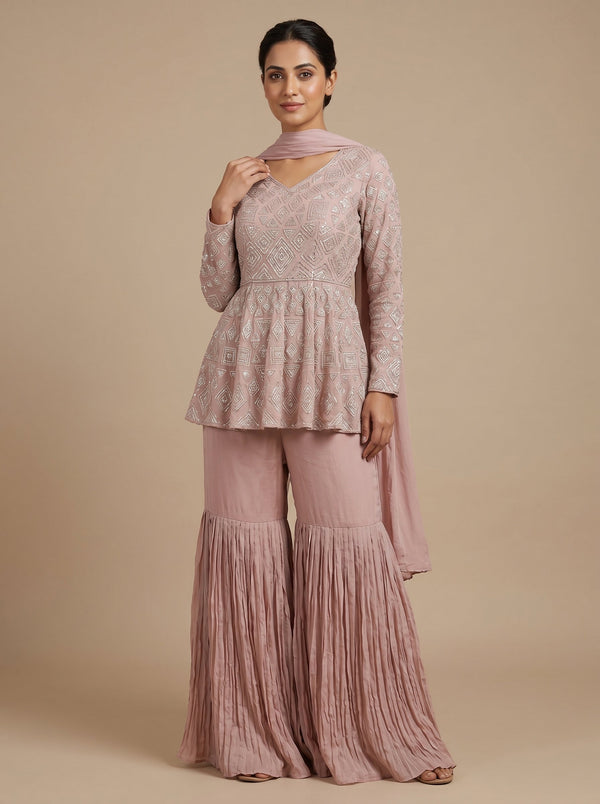Lavender Bloom Sharara Set