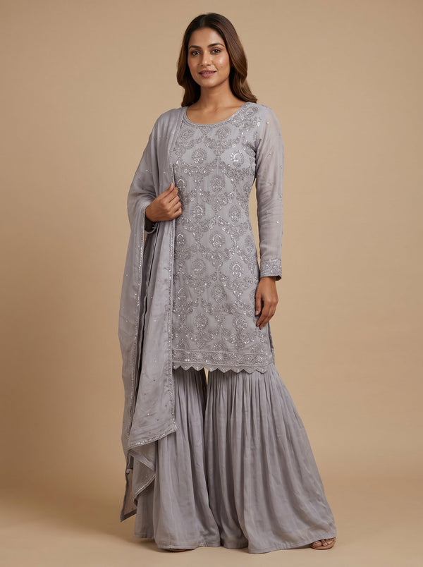Lavender Drift Sharara Set