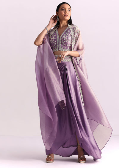 lavender moti work crop top suit embroi-sg199940 1