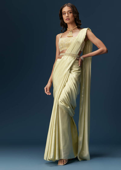 lime-green-ready-pleated-saree-with-belt-and-blouse-sg339748-1