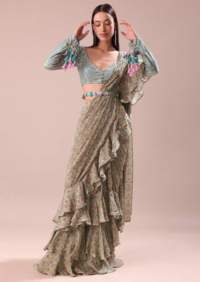 lime green printed frill saree with embroidered blouse-sg242225 3 c31dce71-3763-4dc2-9d56-b05760fa5856