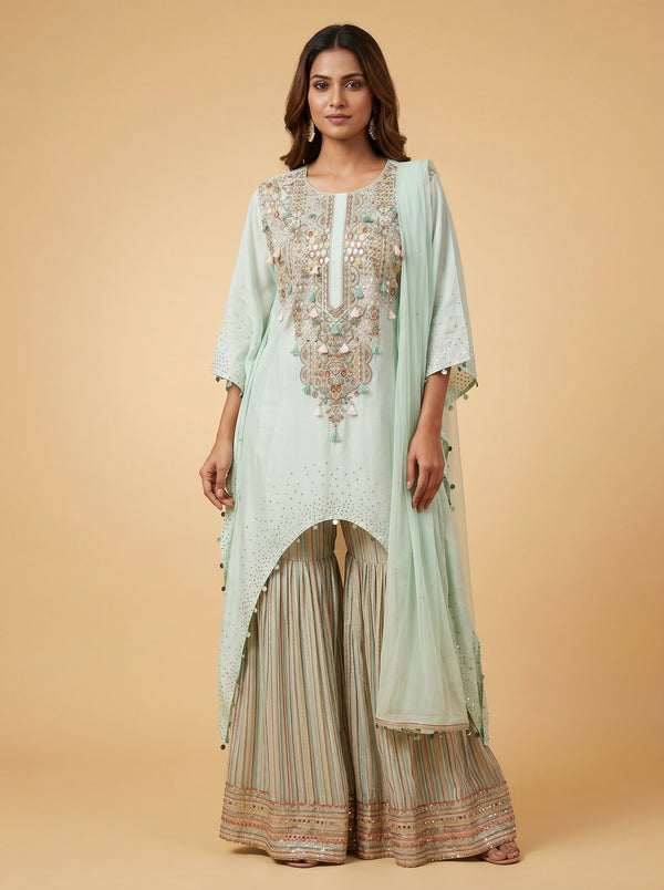Lush Meadow Green Sharara Set
