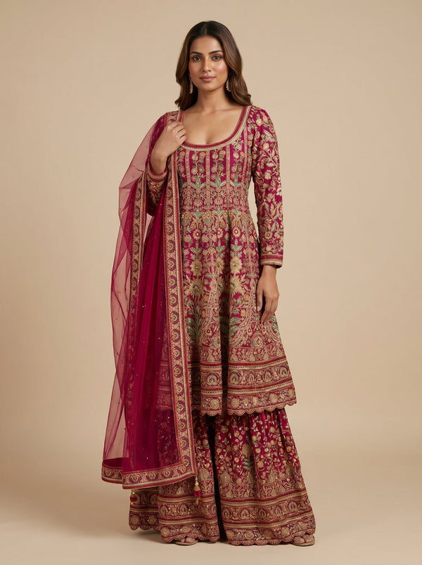 Magenta Rani Anarkali