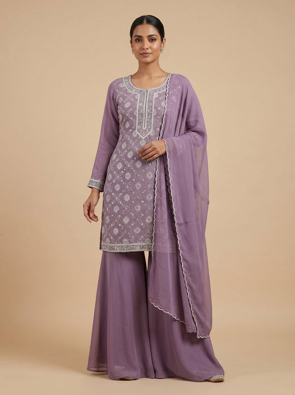 Majestic Purple Palazzo Set