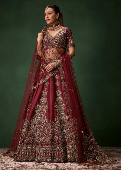maroon-bridal-moti-silk-lehenga-set-with-two-dupattas-sg351515-1