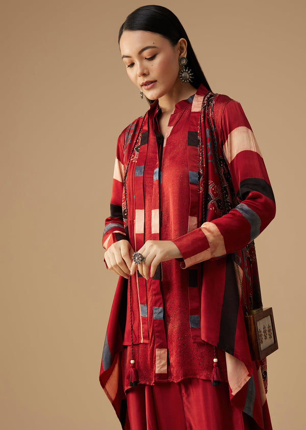 maroon-hand-dyed-ajrakh-jacket-shirt-and-dhoti-set-sg337285-4 2fd41f58-bb87-453e-880c-5f1c2381aeae