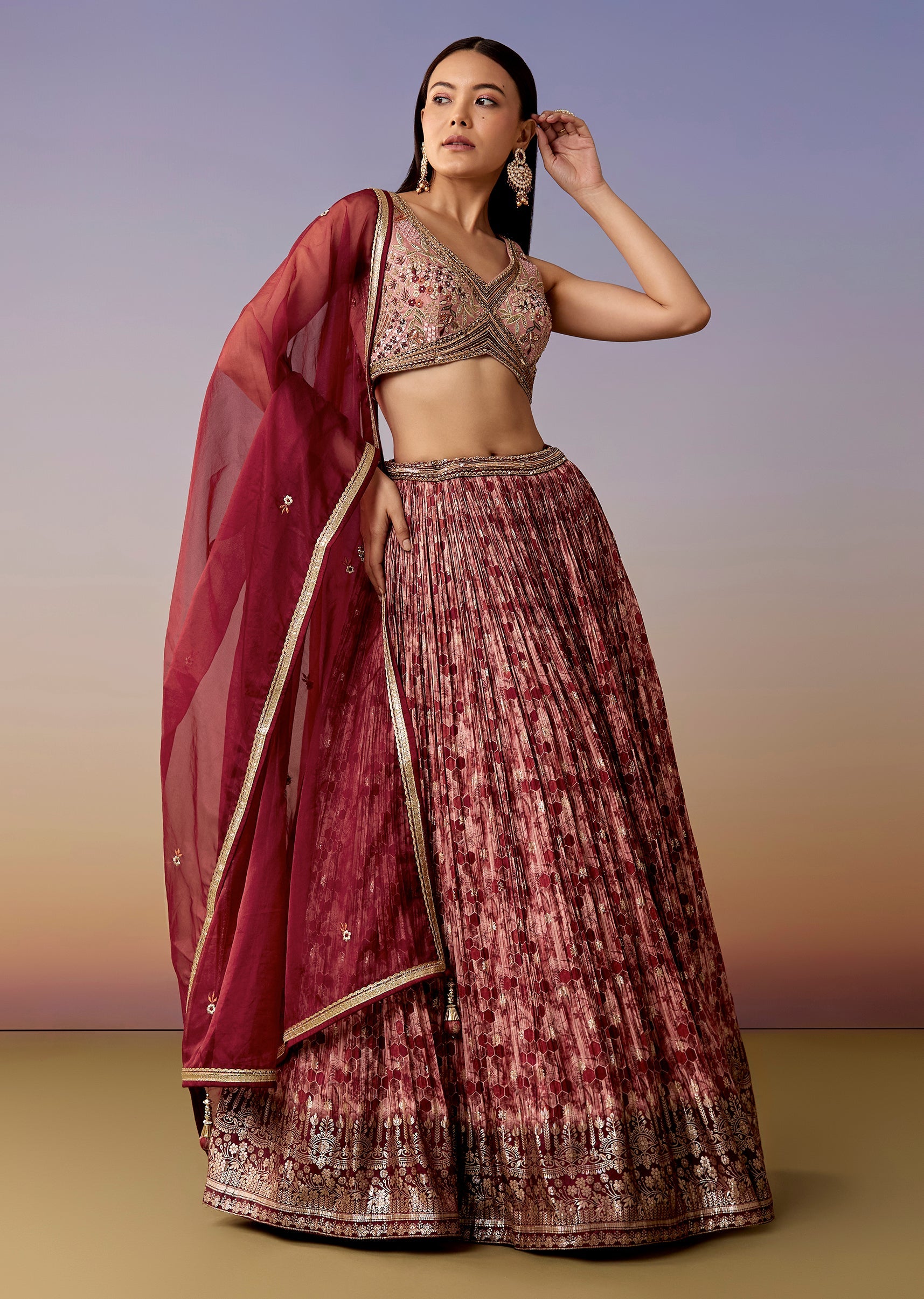 maroon-printed-bridesmaid-lehenga-set-sg389681-1 cecde9bf-e585-4238-9720-c74503a0359f