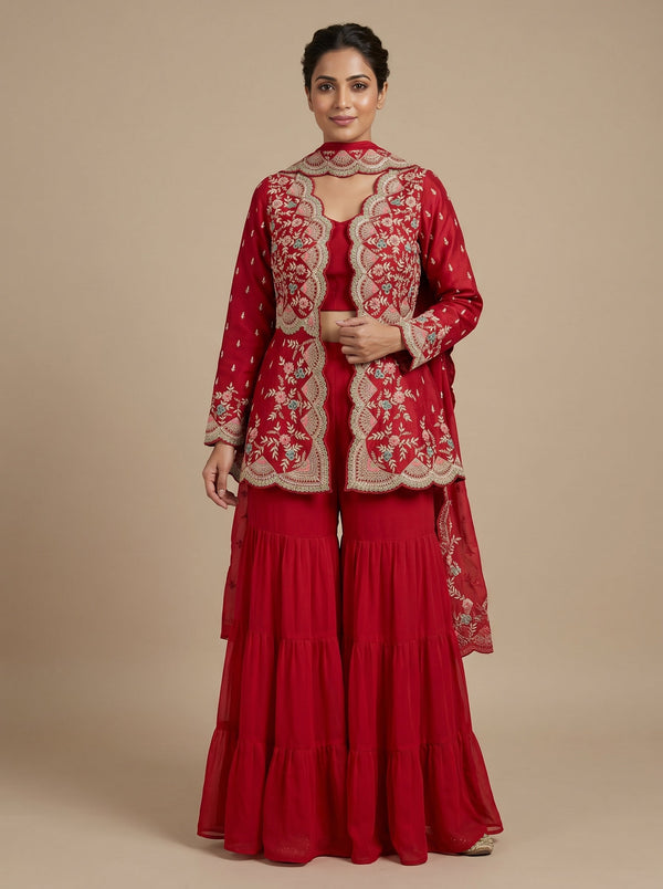Maroon Rich Dhoti Set
