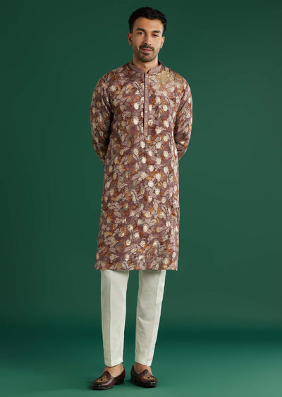 maroon-silk-kurta-set-for-men-with-floral-motif-print-sg360020-1 9c80be58-29ec-450d-af1c-c5aacaf4bd90