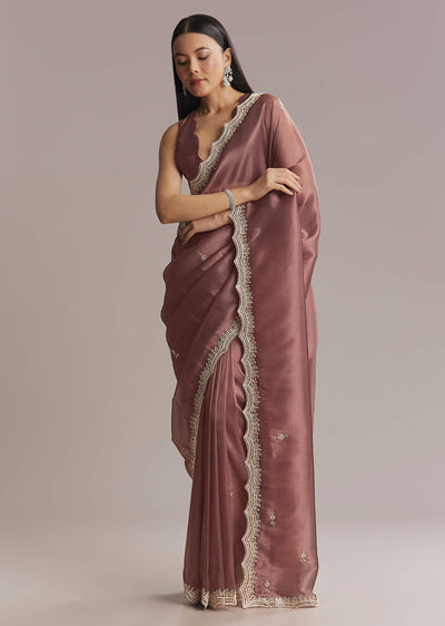 mauve silk saree with bead and cutdana-sg338672-9 9
