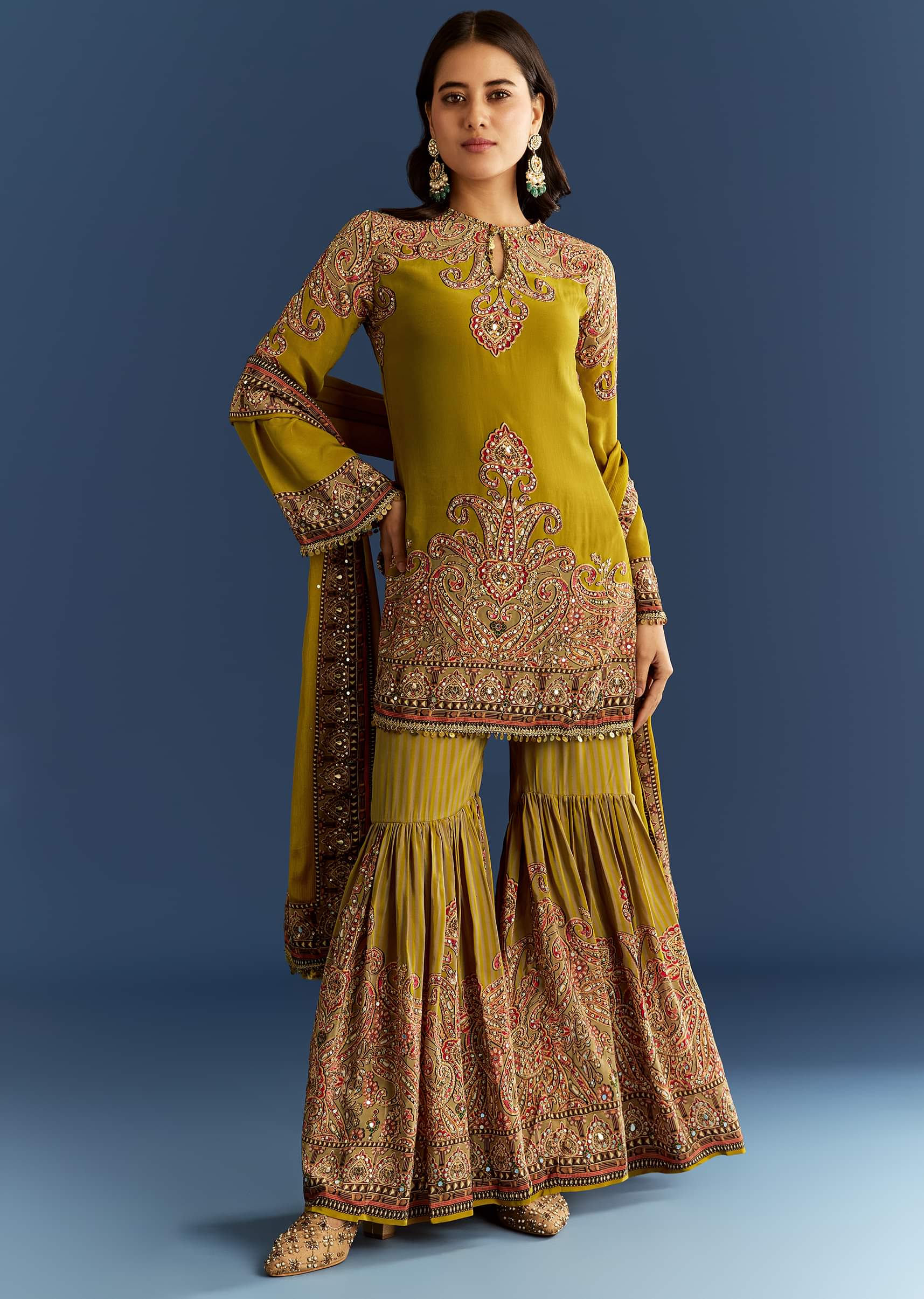 mehendi-green-crepe-printed-kurta-with-printed-sharara-and-chinon-dupatta-sg312990-1