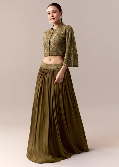 mehendi-green-crop-top-skirt-indo-western-with-cut-dana-sequins-work-sg340242-1 a8ee0148-2815-4cd2-a0e1-6a57b3f10020