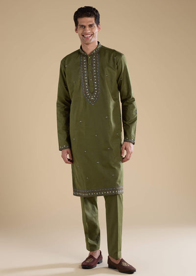 mehendi-green-linen-straight-mens-kurta-and-pant-set-sg321844-1